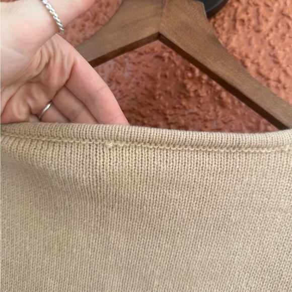 Women’s Basic V-Neck Pullover Sweater Tan Neutral Size Extra Large - Picture 2 of 4
